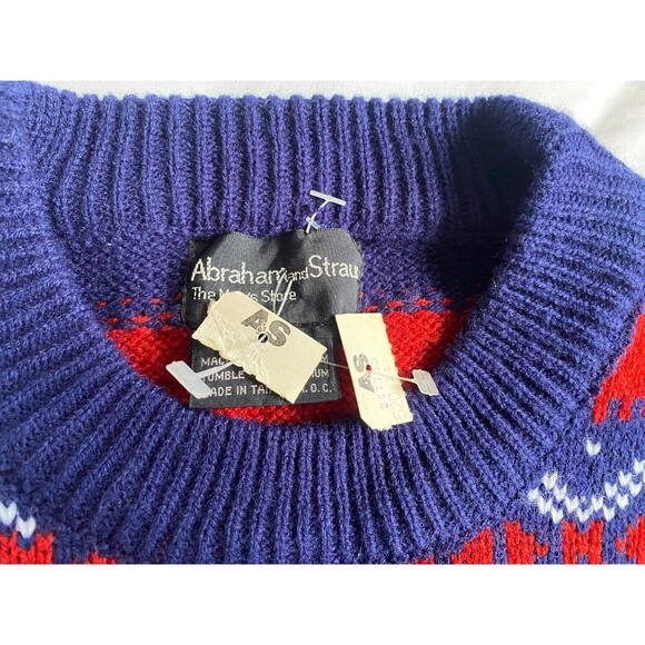 NWT Vintage Abraham and Straus Winter Snow Fair Isle Christmas Nordic Sweater M - Picture 4 of 7